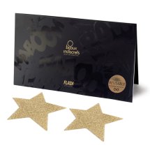 Bijoux Indiscrets Flash Star Gold złote naklejki dekoracyjne silikonowe, wielorazowe