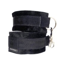 Sportsheets Soft Cuffs Black miękkie kajdanki z wyściółką, czarne, regulacja na rzep