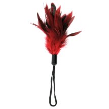 Sportsheets Pleasure Feather – czerwone piorko do łaskotania, pętelka na nadgarstek