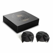 Bijoux Indiscrets Burlesque Pasties Bow czarne nakładki dekoracyjne z kokardką, imitacja skóry