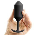 b-Vibe Snug Plug 3 czarny – silikonowy model anatomiczny z wagą 180,7g