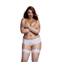 Baci Rose szorty z otwartym krokiem białe XL – model z delikatną koronką