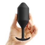 b-Vibe Snug Plug 4 Black – anatomiczny model silikonowy, ciężar 255g, ergonomiczny uchwyt