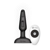 b-Vibe Trio Plug Black – model z 3 silnikami, pilotem i silikonową powierzchnią, średni