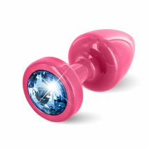 Diogol Anni Round Pink & Blue 25 mm – aluminiowy model z kryształkiem, francuska produkcja