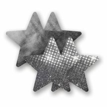 Nippies Solid Nightfever Star – naklejki ochronne B, 2 pary, czarne i srebrne, elastyczna tkanina