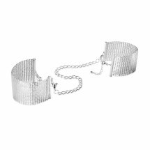 Bijoux Indiscrets Desir Metallique – srebrne kajdanki z funkcją bransolety, metaliczny design