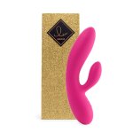 FeelzToys Lea Rubine Red Glitter – dwusilnikowy model silikonowy, 20,2 cm, brokatowy, wodoodporny
