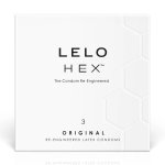LELO HEX Original 3 szt. – precyzyjne prezerwatywy hexagonalne, 54 mm, cienka ścianka