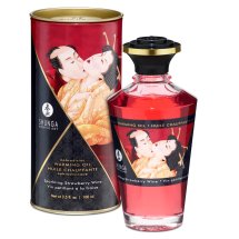 Shunga Aphrodisiac Warming Oil Sparkling Strawberry Wine 100ml rozgrzewający olejek do masażu