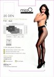 MissO P101 Rajstopy z wycięciem czarne L/XL – elegancki połysk, anatomiczny krój, 20 DEN