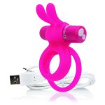 The Screaming O Charged Ohare Pink – podwójny pierścień silikonowy z wibracjami, 10 programów