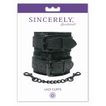 Sportsheets Sincerely Lace Cuffs – ozdobne kajdanki z koronką, regulowane, czarne