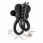 The Screaming O Charged Monarch Black – pierścień wibrujący silikonowy, 10 trybów, USB