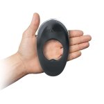 Hot Octopuss Atom Plus Black – pierścień wibrujący, podwojny silnik, silikon medyczny, czarny