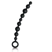 Joydivision Joyballs Long Black – silikonowy łańcuszek anatomiczny, 29,8 cm, czarny, elastyczny
