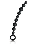 Joydivision Joyballs Long Black – silikonowy łańcuszek anatomiczny, 29,8 cm, czarny, elastyczny