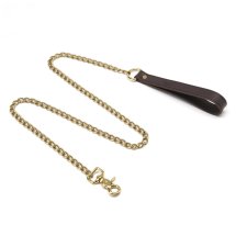 Coco de Mer Leather Lead – brązowa smycz z naturalnej skory, 109 cm, metal antyczny
