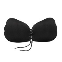 Bye Bra Lace-It Bra D Czarny – samoprzylepny biustonosz z wiązaniem z przodu, bezszwowy, wielokrotnego użytku