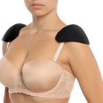 Bye Bra Shoulder Bra Pads Black – czarne poduszki na ramiona, pianka poliuretanowa, bezszwowe, 1 para