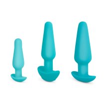 b-Vibe Anal Training & Education Set Blue – 7-elementowy zestaw edukacyjny silikonowy, z akcesoriami
