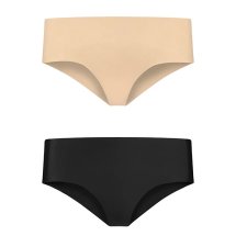 Bye Bra Invisible Hipster S 2-pack – majtki bezszwowe nude & black, komfortowy zestaw