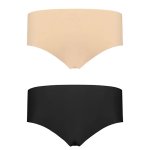 Bye Bra Invisible Hipster S 2-pack – majtki bezszwowe nude & black, komfortowy zestaw