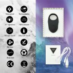 FeelzToys Thor Black – pierścień wibrujący silikonowy, 7 trybów, USB, wodoodporny