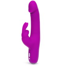 Happy Rabbit Slimline Purple – smukły wibrator silikonowy, 15 trybów, podwójny silnik