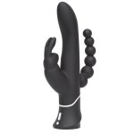 Happy Rabbit Triple Curve Black – trójfunkcyjny model silikonowy, 3 silniki, USB, wodoodporny