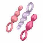 Satisfyer Booty Call Plugs Multi Color zestaw 3 anatomicznych modeli silikonowych, wielokolorowy