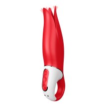 Satisfyer Power Flower model z elastycznymi płatkami, 12 programów, silikon medyczny, czerwony
