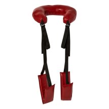 Sportsheets Saffron Thigh Sling czarno-czerwona uprząż udowa z ergonomicznym podparciem karku, skóra PU