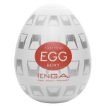 TENGA Egg Boxy – elastyczna nakładka intymna z geometryczną strukturą, 1 sztuka