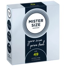 Mister Size Prezerwatywy 49 mm 3 sztuki – indywidualne dopasowanie, gładka powierzchnia