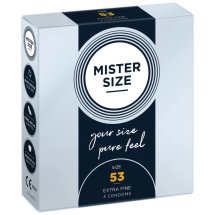 Mister Size Prezerwatywy 53 mm – 3 sztuki, dopasowany rozmiar, gładka powierzchnia