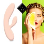 FeelzToys Lea Citrus – silikonowy model dwusilnikowy, 202 mm, pomarańczowy, wodoodporny