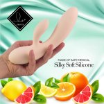 FeelzToys Lea Citrus – silikonowy model dwusilnikowy, 202 mm, pomarańczowy, wodoodporny
