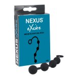 Nexus Excite Medium – anatomiczne koraliki silikonowe, rozmiar M, czarne, stopniowana średnica