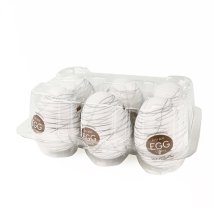 TENGA Egg Silky II – zestaw 6 elastycznych nakładek anatomicznych, spiralna tekstura, z lubrykantem