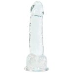 Addiction Crystal Addiction Clear 20 cm – transparentny model TPE z przyssawką i miniwibratorem