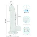 Addiction Crystal Addiction Clear 20 cm – transparentny model TPE z przyssawką i miniwibratorem