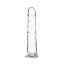 Addiction Crystal Addiction Vertical 18cm – przezroczysty model TPE z przyssawką, miniwibrator