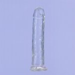 Addiction Crystal Addiction Vertical 18cm – przezroczysty model TPE z przyssawką, miniwibrator