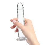Addiction Crystal Addiction Vertical 18cm – przezroczysty model TPE z przyssawką, miniwibrator