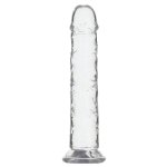 Addiction Crystal Addiction Vertical 20 cm – transparentny model TPE z przyssawką i PowerBullet