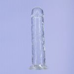 Addiction Crystal Addiction Vertical 20 cm – transparentny model TPE z przyssawką i PowerBullet