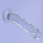 Addiction Crystal Addiction Vertical 20 cm – transparentny model TPE z przyssawką i PowerBullet