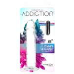 Addiction Crystal Addiction Vertical 20 cm – transparentny model TPE z przyssawką i PowerBullet