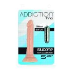 Addiction Tino Model 13 cm silikonowy z przyssawką i miniwibratorem, kompaktowy